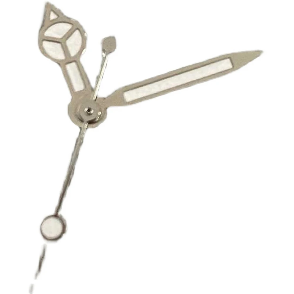 Manecillas de reloj luminosas verdes, borde plateado, mano blanca para puntero en forma de Mercedes para piezas de reparación de reloj Movt