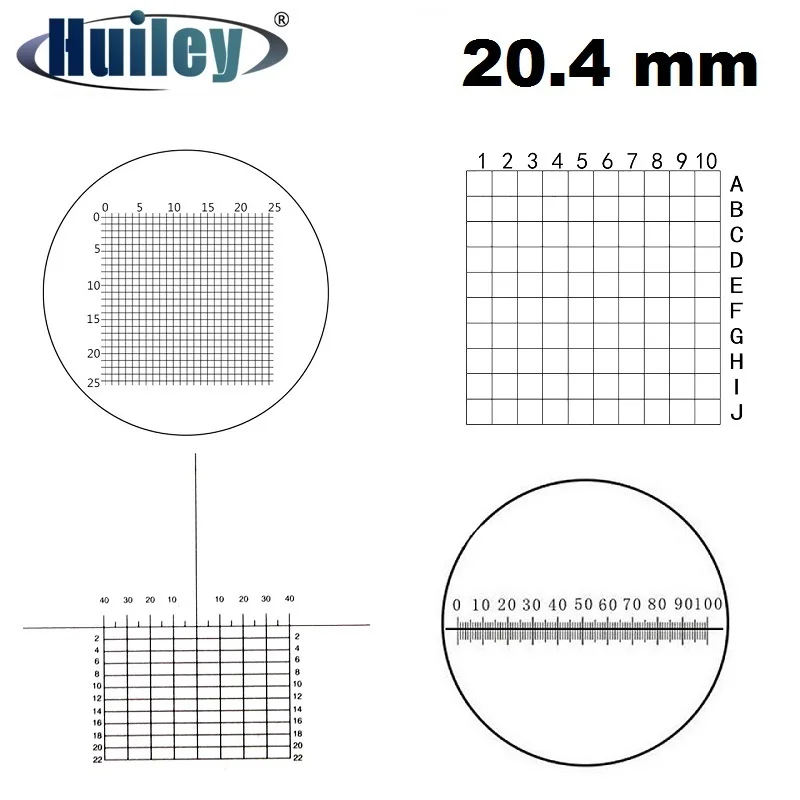 Micrometer Diameter 20.4mm Eyepiece Reticle Cross Ruler Grid Scale for Olympus CS31 Series Biological Microscope Optical Glass