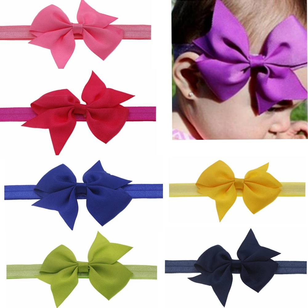 baby Headband newborn Kids Hair Bow DIY Grosgrain Ribbon Bow headwear baby Elastic Hair Bands For Girl Children Hair Accessories