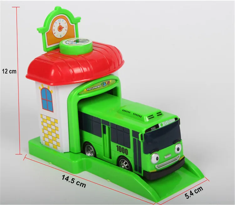 Korean Cartoon Bus toy Garage Oyuncak Parking Lot Model Mini Plastic Blue Tayo Bus for Kids Brinquedo Car Gift