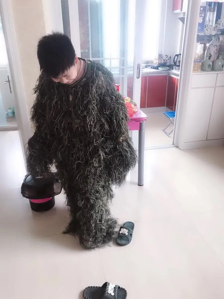 child Tactical Sniper Universal Camouflage Suits Woodland Clothes Adjustable Size Ghillie Suit For Hunting  Set Kits new