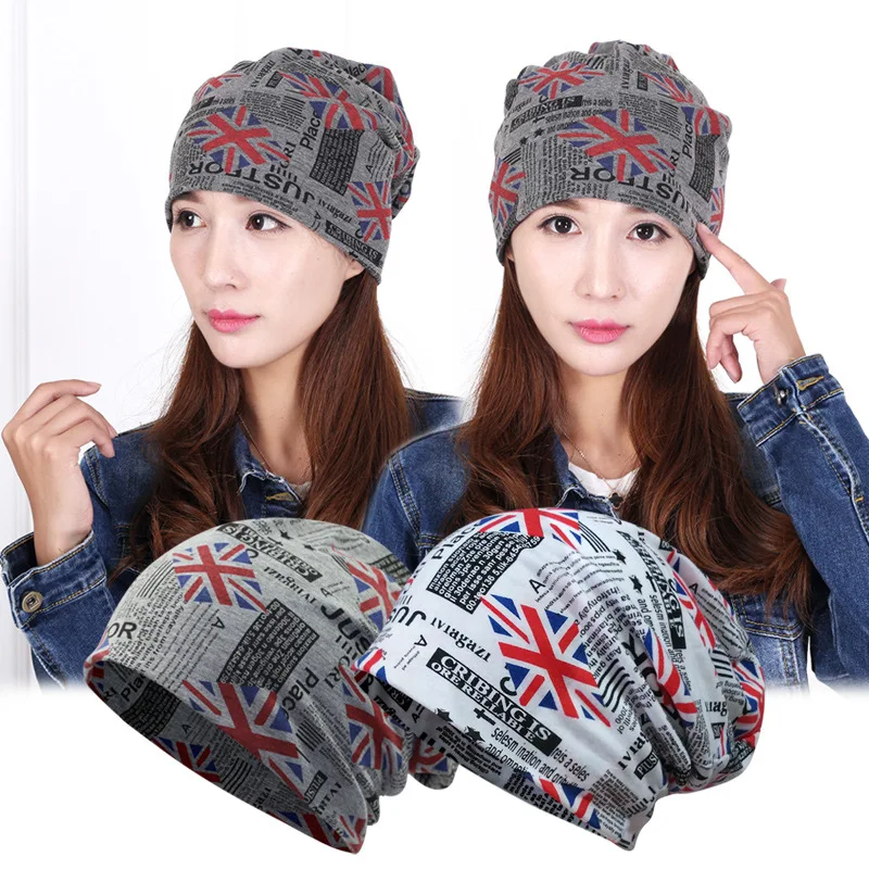 Perfect girl outside hip-hop English flag cap fashion turban windproof warm hat