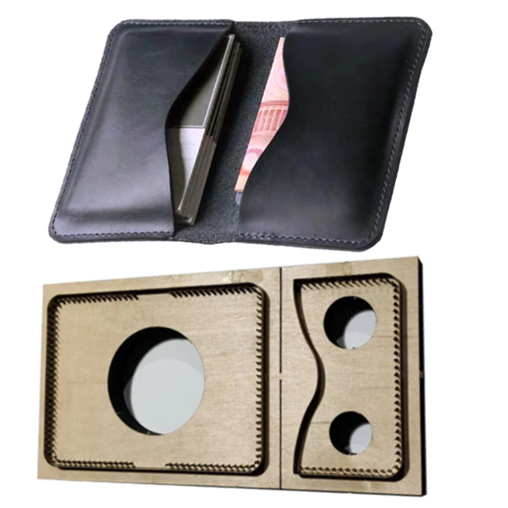 

DIY leather craft folded card holder simple wallet die cutting knife mold metal hollowed puncher 150x115mm