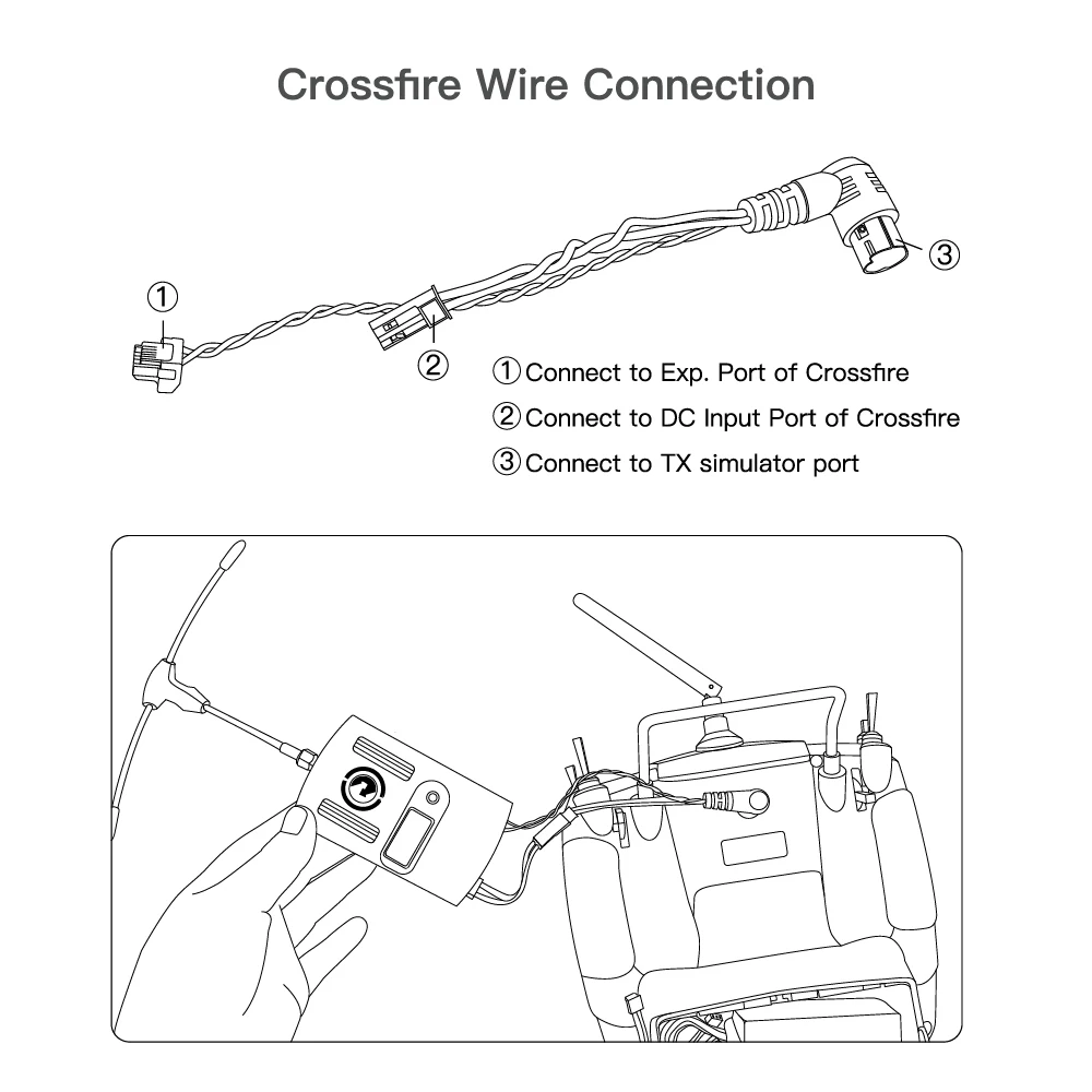 Radiolink TBS Crossfire Connect Cable for Racing Drone AT9S Pro 12CH RC Transmitter Controller