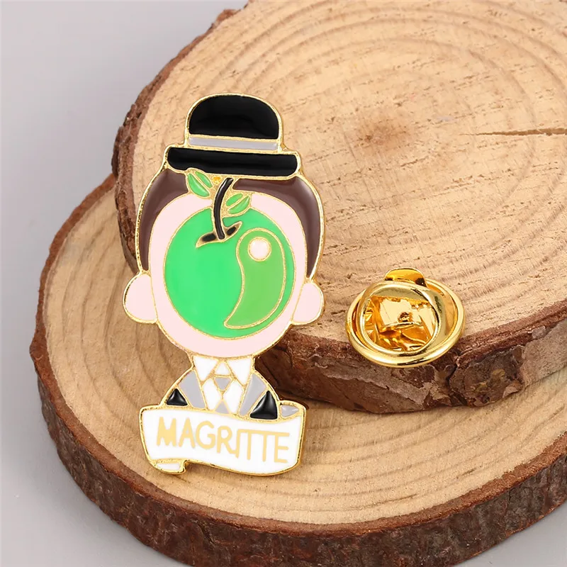 سلفادور دالي اللوحة بروش الفن مجردة اللوحة المينا دبوس بروش مجوهرات هدية التلبيب دبابيس الرجال النساء شارات