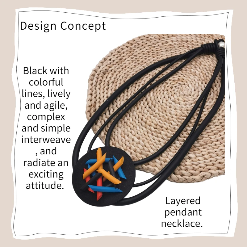 BARWODO Korean Fashion Pendant Necklace For Women Gothic Accessories Vintage Layered Choker Rubber Chain Jewelry Luxury Necklace