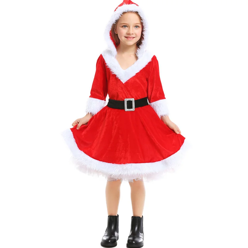 Kerst Kinderen Kleding Meisje Jurk Cosplay Rode Kerstman Een Stuk Tutu Jurk Kostuum Kind Festivals Party Jurken