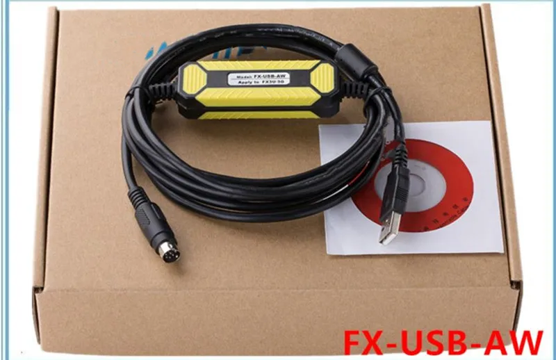 FX-USB-AW Suitable Mitsubishi FX3U 3G 1N 2N 1S Series PLC Programming Cable Replaced by USB-SC09-FX   2.5M