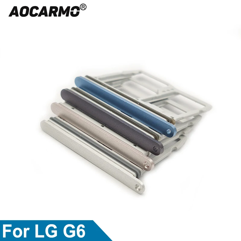 Aocarmo For LG G6 US997 VS988 MicroSD Memory Card Socket Nano Sim Card Tray Slot Replacement Part