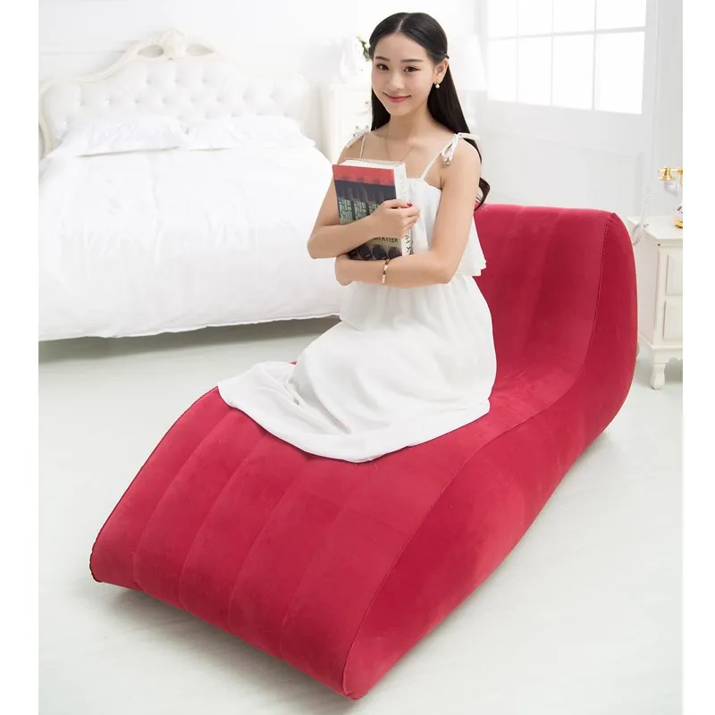 Sofá inflable de ocio al aire libre para adultos, sofá grueso, aterciopelado creativo, perezoso, salón