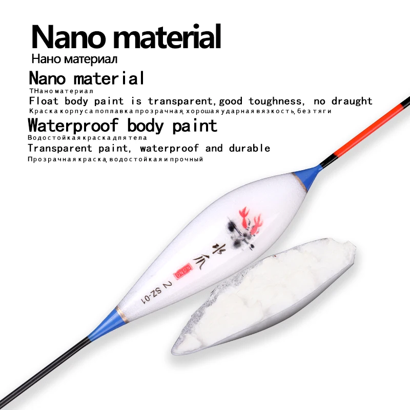 3Pcs Fishing Floats+3 Buoy Tubes+1 Set Fishing Line Group 2 Beads Sliding Tail Fresh Water Float Nano Bobber Floats Tools Tackle