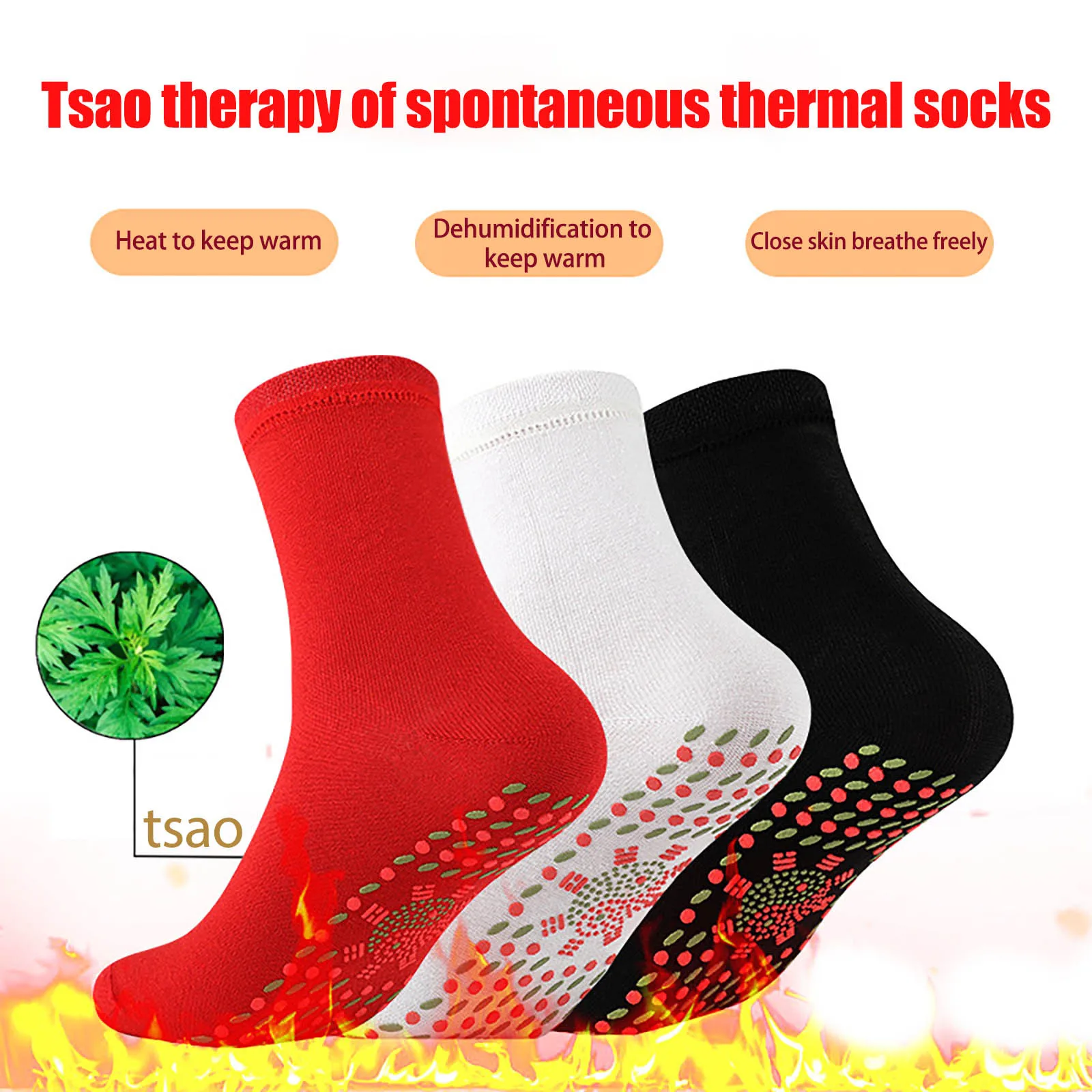 Unisex Winter Warm Self-Heating Health Socks Pain Relief Outdoor Anti-Cold Therapy Magnetic Thermal Stockings calcetines termico