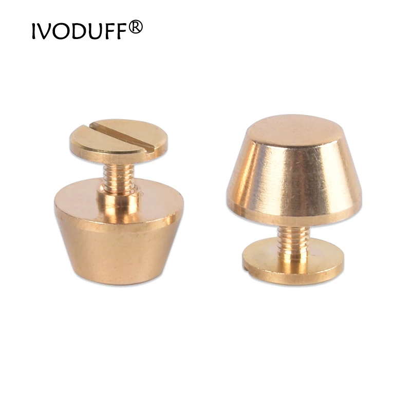 Metal Brass Bag Feet Stud, 12mm All Brass For DIY Purse, Metal Stud For Handbag Making