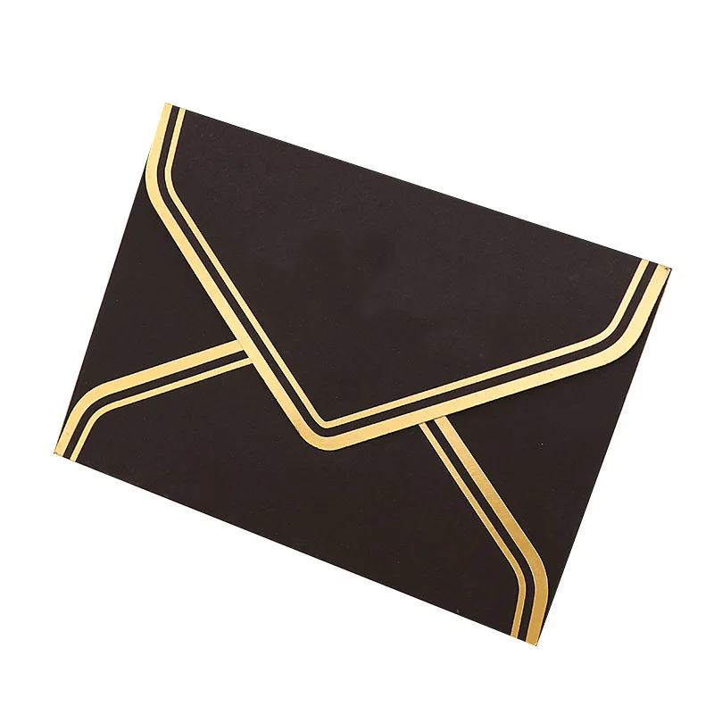 10ピース/ロットヴィンテージゴールドブランククラフト紙封筒結婚式の招待状封筒グリーティングカードギフト封筒17.5x12.5cm