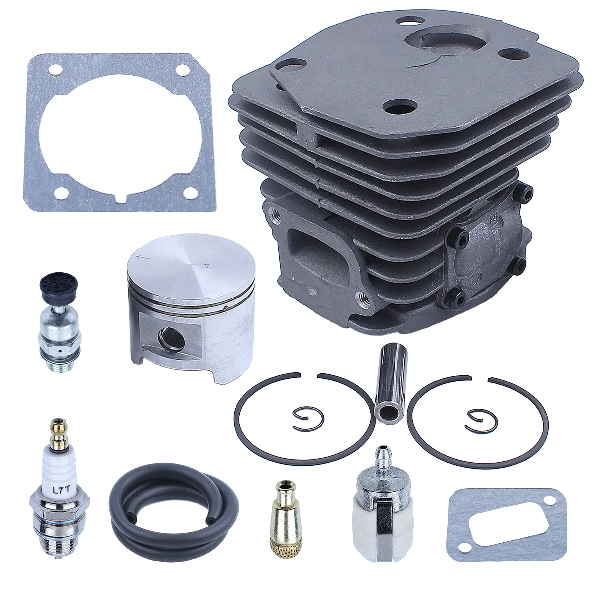 Kit pistone cilindro 45mm per Husqvarna 346xp 350 351 353 motosega grande foro 537 25 30 02 valvola di decompressione filtro olio linea carburante
