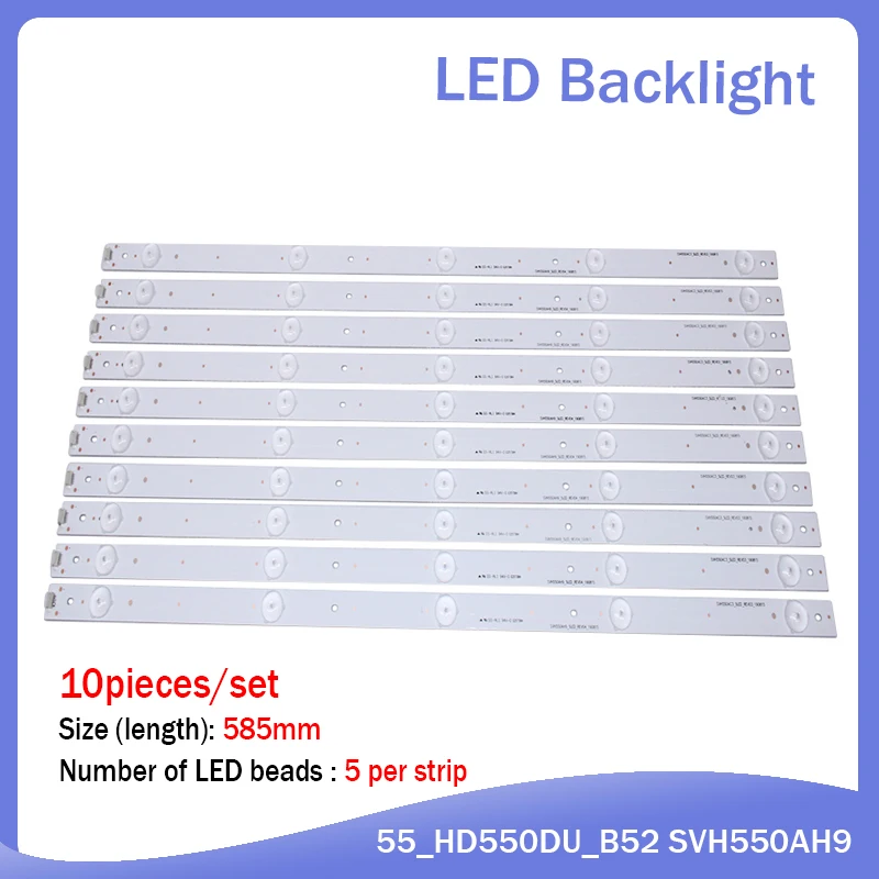 

(New Kit)10 PCS/set 5LEDs 584mm LED backlight strip for SVH550AH9 SVH550AC3 5LED HD550DF LED55K220 LED55K1800 LED55K220