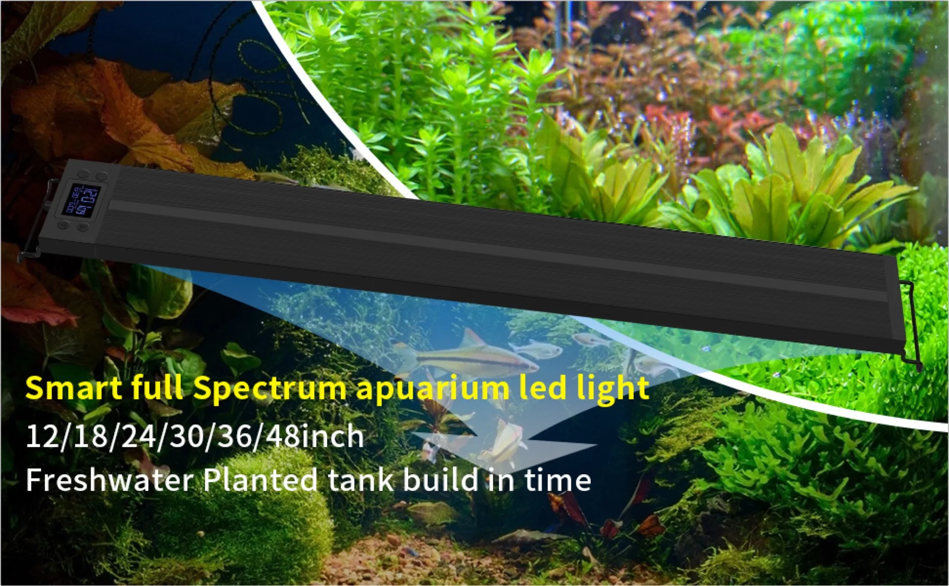 Aluminum Alloy Led Full Spectrum Aquarium Light With Extendable Brackets Smart Fish Tank Lightings Aquarium Lamps