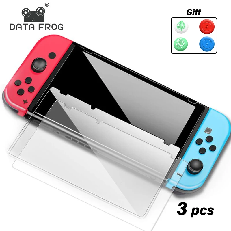 Data Frog Premium Tempered Glass Screen Protector Compatible Nintendo Switch Screensaver HD Glass Film for Switch Accessories