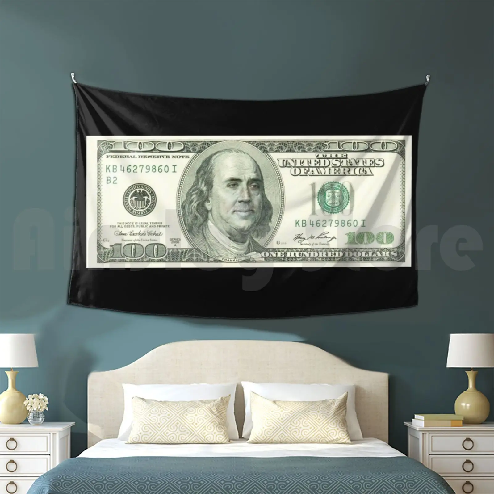 100$ Bill Nicolas Cage Tapestry Living Room Bedroom Nicolas Cage Nicolas Cage Nicholas Nicholas Cage Nick Cage Dollar