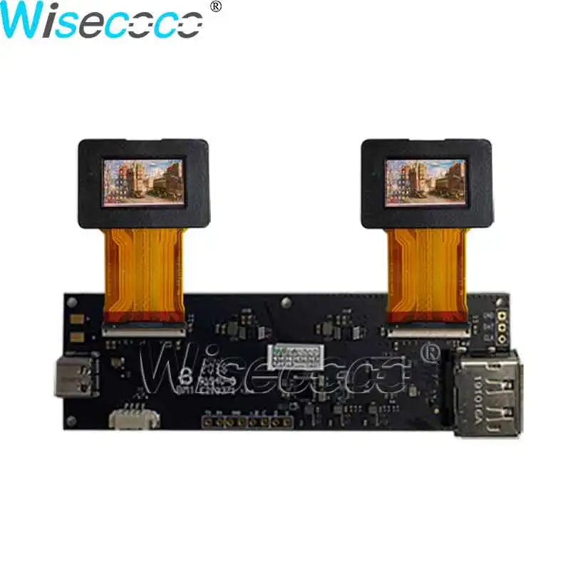 Wisecoco 0.71 Inch 1080P OLED Screen Mini LVDS Dual AMOLED Display 500 Luminance DP Controller Driver Board Robot Eyes