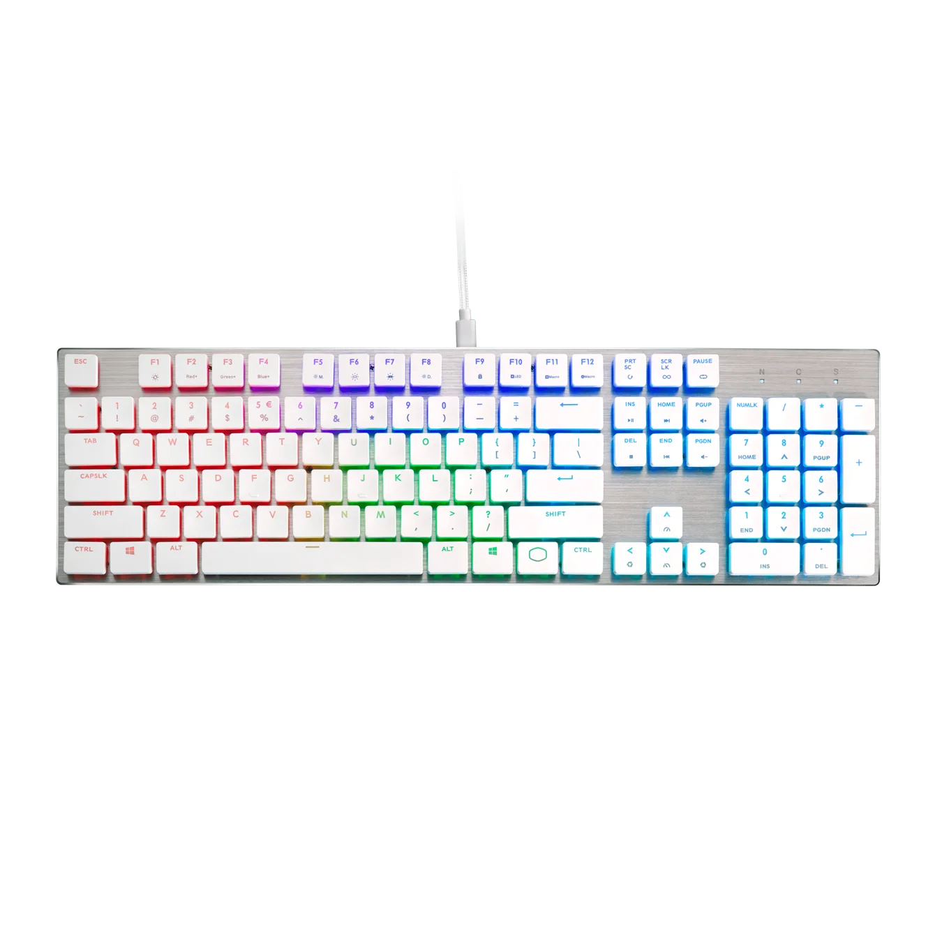 Cooler Master SK650 mechanical keyboard RGB lighting effect Cherry MX low red switch 104 key full key without punch