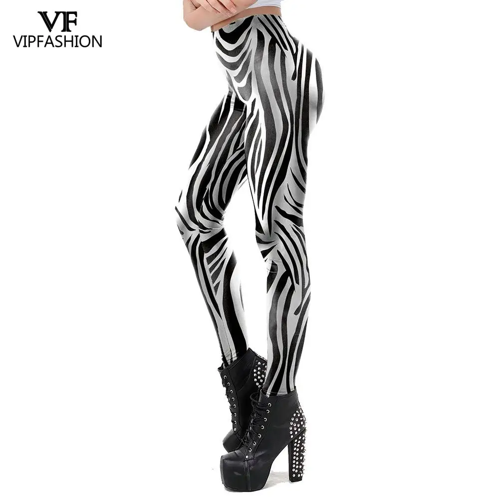 VIP คอสเพลย์แฟชั่นลำลอง Leggings Zebra Black & White Stripes พิมพ์ Leggings กีฬาผู้หญิง Fitness Drop Shipping