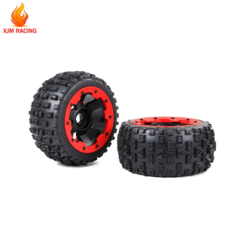 Front or Rear Knobby Tyres and Wheel Hub Set for 1/5 Hpi Rovan Km Baja 5b Rc Car Parts