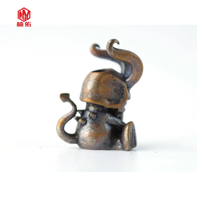 1PC Little Devil Skull Retro Brass Copper Oxide EDC Paracord Beads Umbrella Rope Cord Lanyard Pendants Knife Beads  Accessories