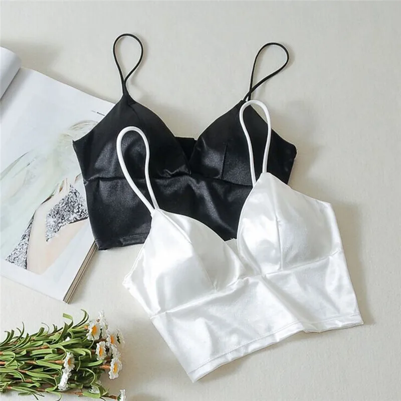 Fashion Women Tops Tube Chest Wrap Bandeau Underwear Black White Strap Tank Sexy Lingerie Crop Top Summer Sleeveless Blouse 2022 image 2
