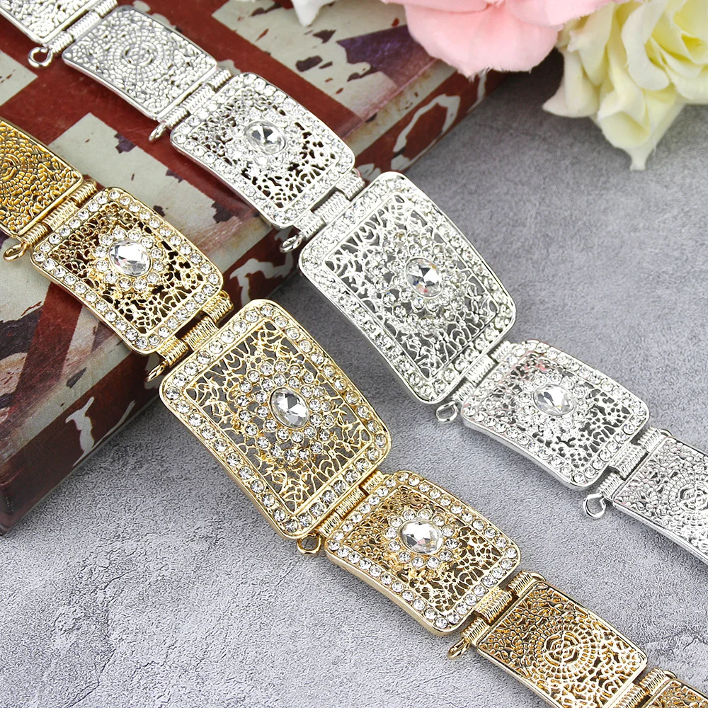 Sunspicems Algeria Morocco Belt For women Arab Wedding Jewelry Gold Silver Color Berber Dress Caftan Belt Body Chain Kids Gift