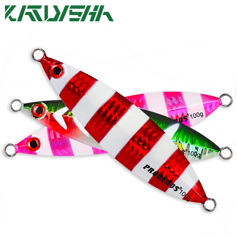 KATYUSHA 8PCS Sea Jig Fish 80g-100g-120g Fishing Lure 8 Color Fishing Bait Slow Jigging Hard Baits Fishing Tackle