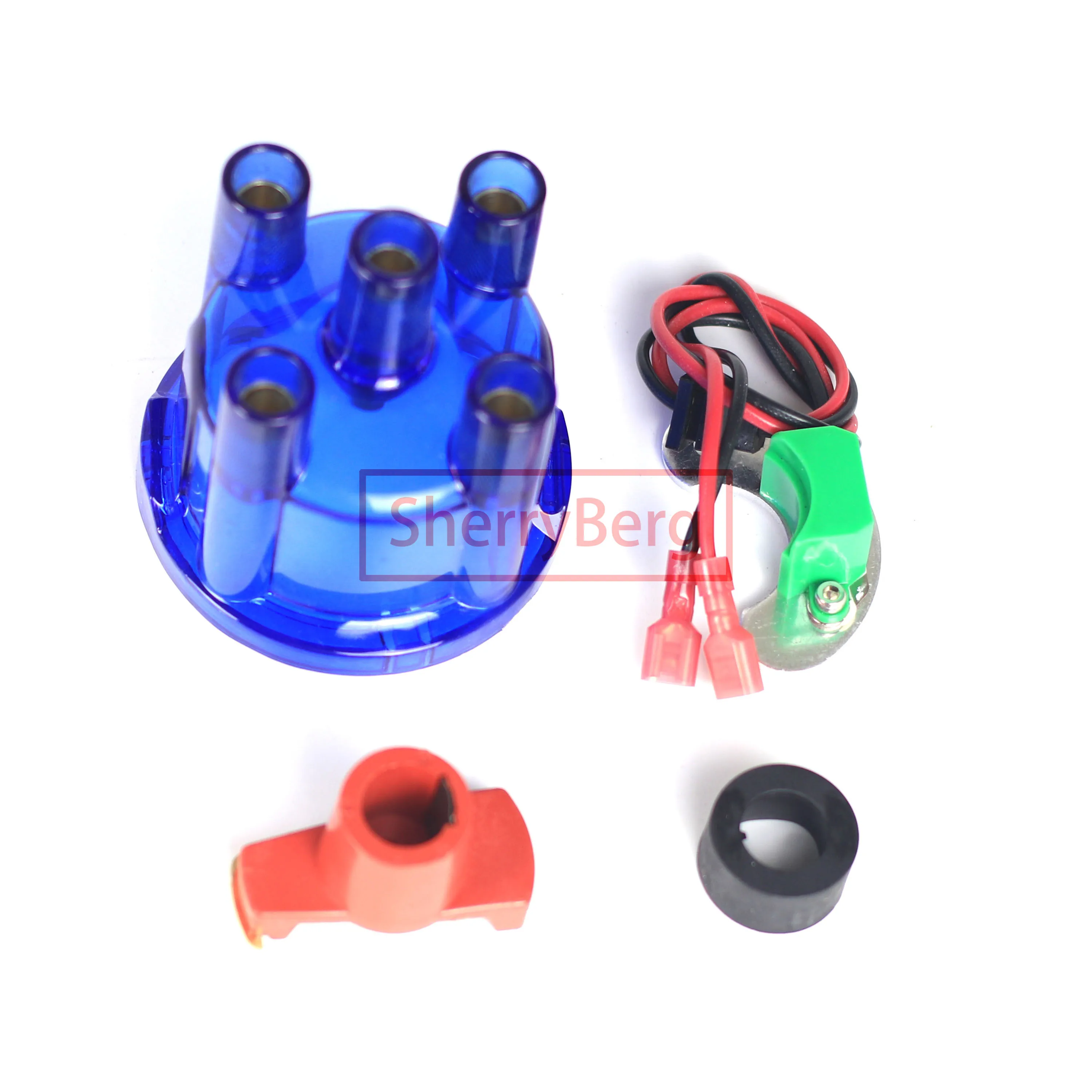 SherryBerg DISTRIBUTOR CAP for EMPI Red/Blue/White/Yellow + Rotor +009 Electrical IGNITION KIT to Fit for Most Bosch 4 cylinder