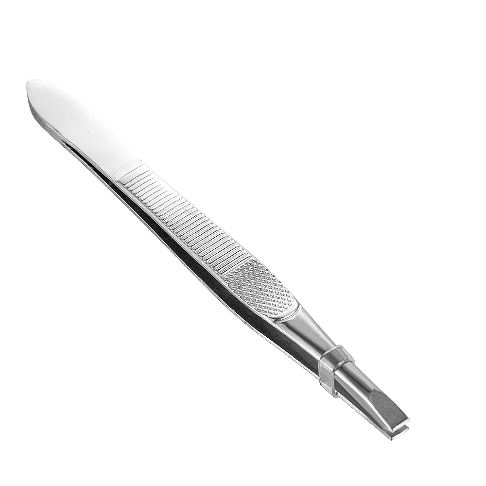 1PC Eyebrow Tweezer Hair Flat Tip Puller Stainless Steel Eye Brow Clips Effective Eyelash Extension Removal Beauty Makeup Tool