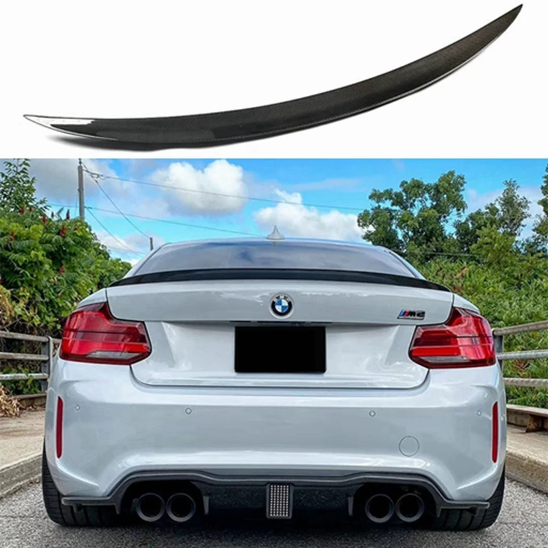 P style carbon fiber primer black color spoiler for BMW 2 Series F22 F87 M2 2014-2019 M235i M240i 218i 220i 228i