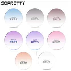 80m Gradient Tinted Dyeing Series 1.56 1.61 1.67 Prescription CR-39 Resin Optical Glasses Lenses Myopia Sunglasses Colorful Lens
