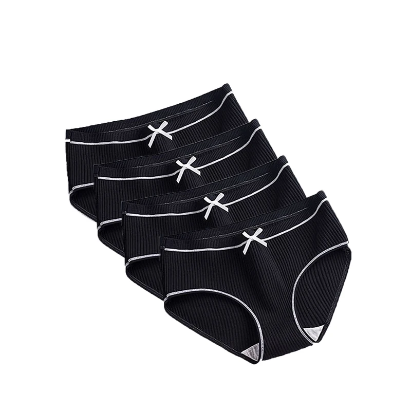 Women\'s Cotton Panties For Women 4Pcs Young Girl Panties Lovely Women Panties Ladies Threaded Breathable Women\'s Panties 2020