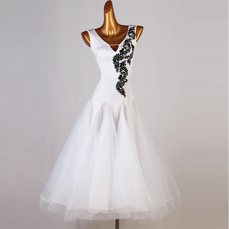 

Standard dress adult junior ballroom dance dresses sleeveless ballroom skirts white waltz Tango women ballroom dance sexy dress