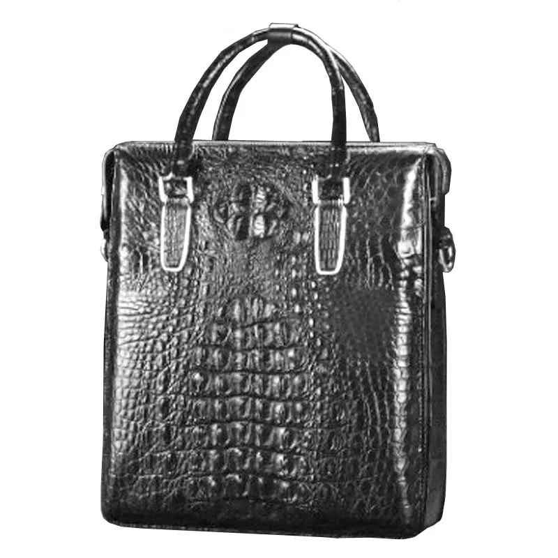 LINSHE crocodile  Men's bags  Single shoulder bag   leather  business  men briefcase  Man bags  package  handbag  Vertical