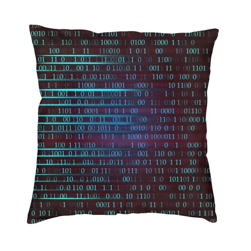 Binary Computer Code Cushion Cover Programming Coding Developer Tech Throw Pillow Case Sofa Fashion Pillowcase Home Decoration