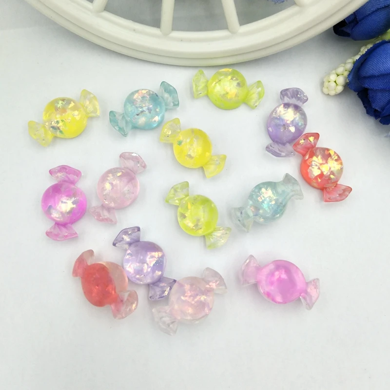 20pcs mixed cute resin candy gummy Glitter Kawaii Set for Crafts Making,Convex circular DIY, Phone Decoration mix