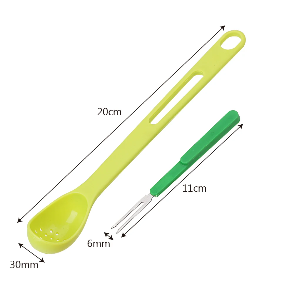 2 in 1 Strainers Dinnerware Colander Spoon Filter Long Handle Canned Fruit Juice Filtering Spoon Stainless Steel Fruit Fork images - 6