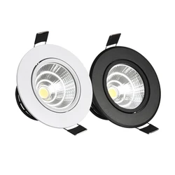 COB Spot luce Da Incasso A led è Dimmerabile Argento Bianco Nero Profilo mini 3W 5W 7W 12W Da Incasso luce del punto per la casa Coperta di Nuovo Disegno