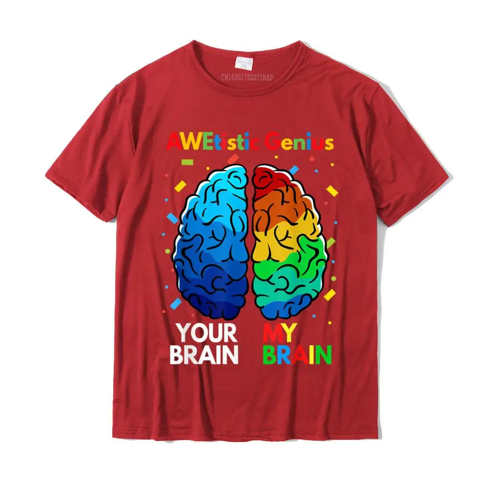 Funny Neurodiversity Autism Awareness Awetistic Genius T-Shirt Camisas Men Latest Europe Tops T Shirt Cotton Tshirts Customized