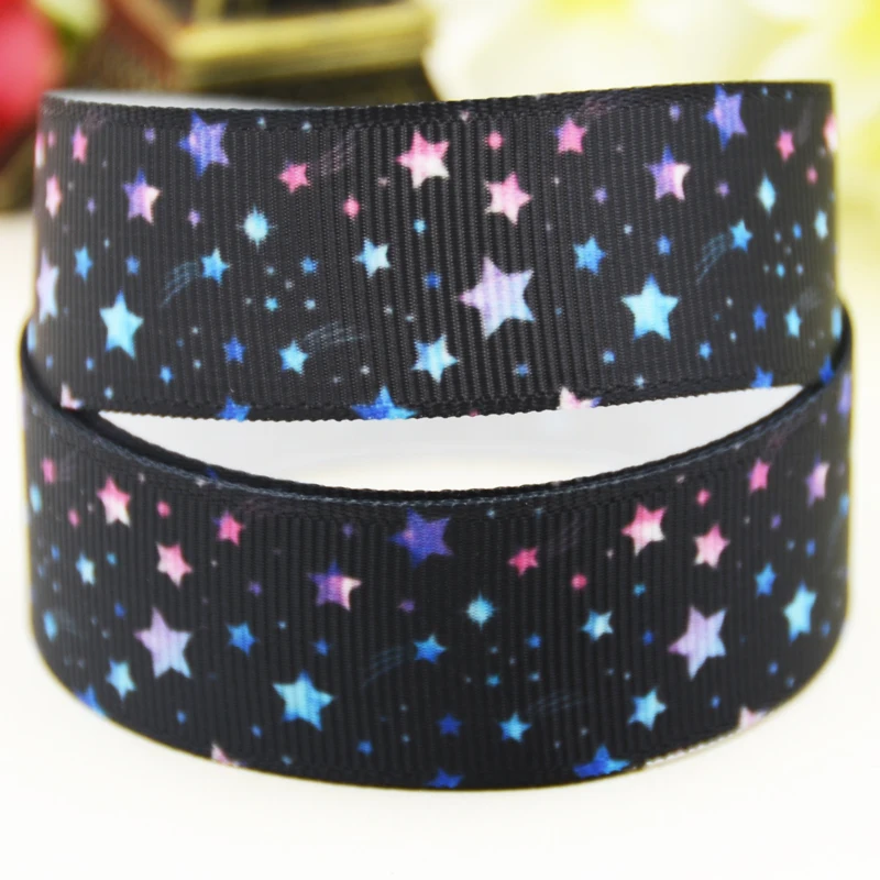 

22mm 25mm 38mm 75mm Stars printed Grosgrain Ribbon party decoration 10 Yards X-03890