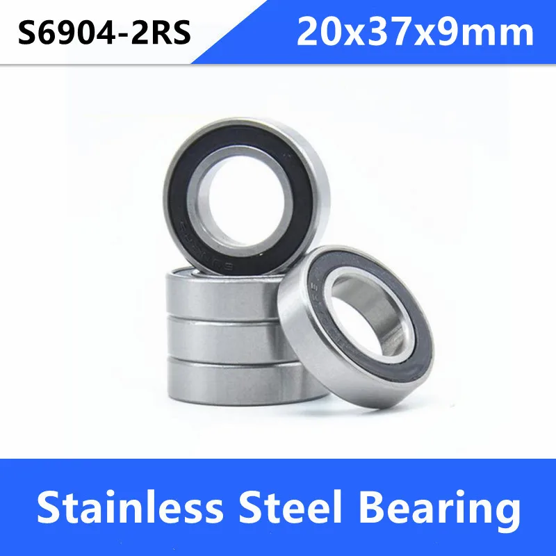 

20pcs/lot ABEC-5 S6904-2RS S6904RS Stainless Steel bearing 20x37x9mm deep groove ball bearing 20*37*9mm 6904 2RS 6904-2RS 6904RS