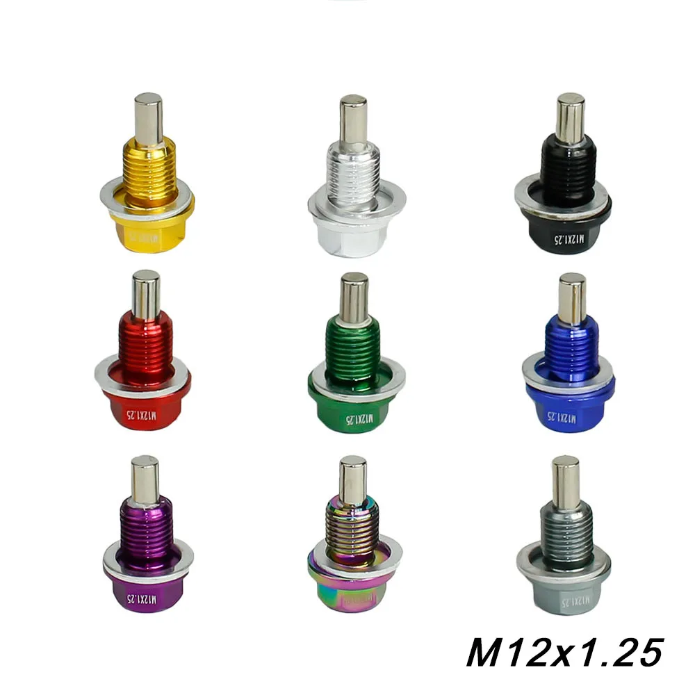 M12*1.25MM Magnetic Oil Drain Plug/Oil Sump drain plug  Red Blue Black Gold Purple Silvery  Green Gray