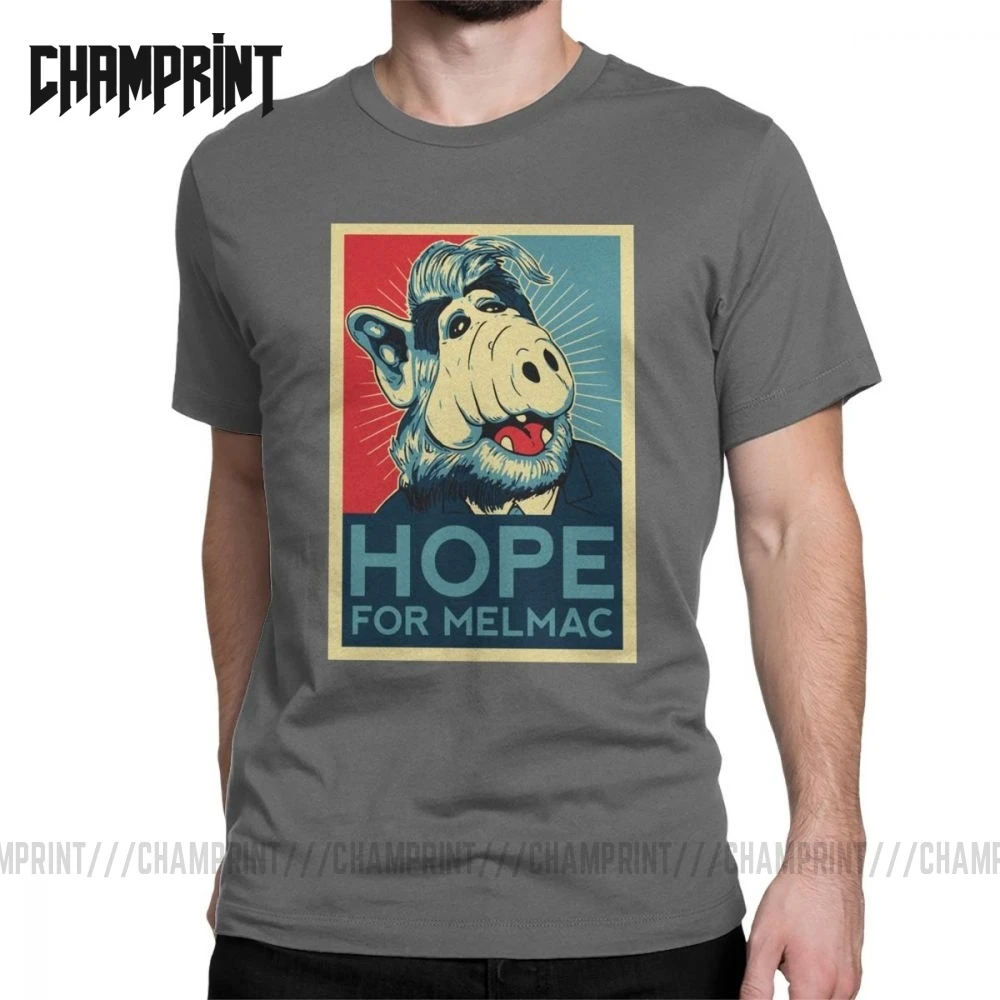 Hope For Melmac Yes We Can Parody With Alf T Shirts Men Cotton T-Shirt Round Collar Tv Shumway Sitcom Cat Alien Tee Shirt