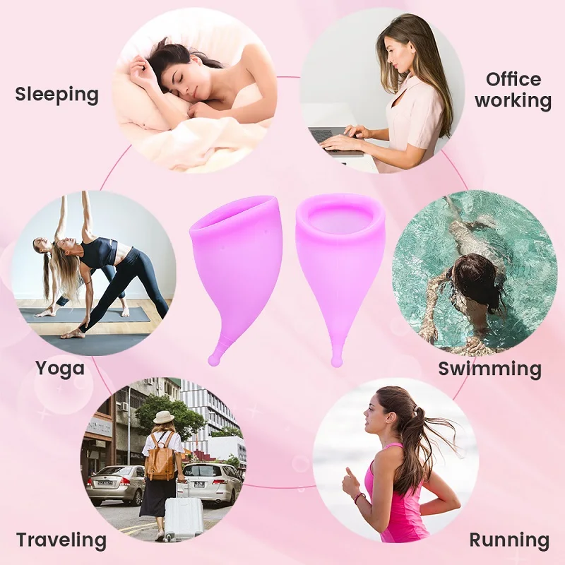 Women Menstrual Cup Menstrual Period Cup Medical Grade Silicone Feminine Hygiene Copa Menstrual de Silicone Medica Reusable Cup