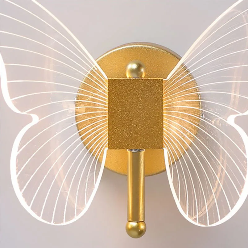 Led Lampara Mesita Noche For Bedroom Butterfly Wall Lamp Creative Modern Nordic Bedside Light Decorative Background Home Decor