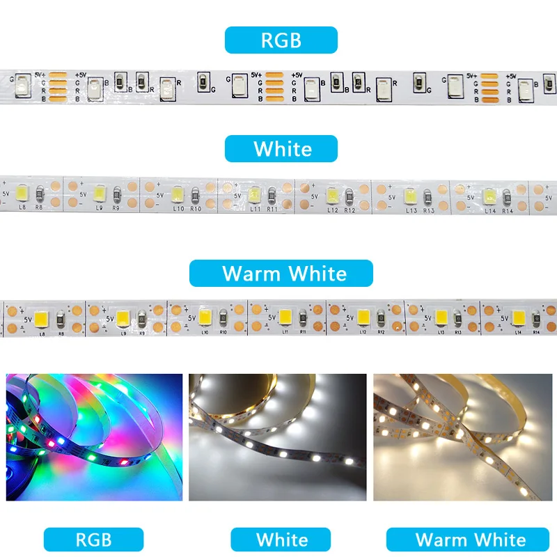 USB LED 스트립 조명, RGB 5050 2835 TV 배경 조명, 홈 데코 페어리 LED 조명, 블루투스 1M, 2M, 5M, 10M, 15M, 20M, 30M, 5V